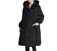Women's Rain Jacket Lightweight Hooded Long Rain Coat Breathable Waterproof Jackets Ladies Packable Functional Jackets Windbreaker Breathable Active Outdoor Coats