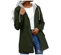 Women's Rain Jacket Lightweight Hooded Long Rain Coat Full Zipper Waterproof Jacket Ladies Packable Functional Jacket Windbreaker Breathable Active Outdoor Coats