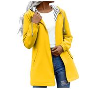Women's Rain Jacket Lightweight Hooded Long Rain Coat Full Zipper Waterproof Jacket Ladies Packable Functional Jacket Windbreaker Breathable Active Outdoor Coats