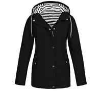 Women's Rain Jacket Lightweight Waterproof Breathable Rain Jacket with Hood Rain Parka Women's Waterproof Lightweight Large Sizes Sports Raincoat Jackets Coat Outdoor Sportswear Jacket, 2 Black, S