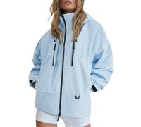 Women's Rain Jacket Lightweight Waterproof Raincoat Windbreaker Thin Packable Travel Bicycle Rain Jackets Wind Jacket Sports Jacket Women Suitable for Women Outdoors, Light Blue #1, XXL