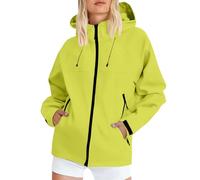 Women's Rain Jacket Lightweight Waterproof Raincoat Windbreaker Thin Packable Travel Bicycle Rain Jackets Wind Jacket Sports Jacket Women Suitable for Women Outdoors, Yellow #4, 3XL