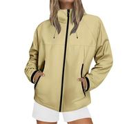 Women's Rain Jacket Lightweight Waterproof Raincoat Windbreaker Thin Packable Travel Bicycle Rain Jackets Wind Jacket Sports Jacket Women Suitable for Women Outdoors, Yellow #6, M