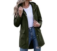 Womens Rain Jacket With Hood Ladies Lightweight Jackets With Hood Full Zip Windbreaker Rain Coat With Pockets Outdoor Casual Long Sleeve Hiking Walking Coat Solid Color Cycling Jacket