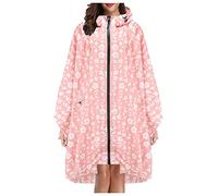 Women's Rain Poncho Jacket Waterproof Lightweight Reusable Hiking Rain Coat Jacket with Hood for Bicycle for Emergency,Concert,Camping,Travel,Hiking