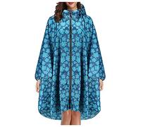 Women's Rain Poncho Jacket Waterproof Lightweight Reusable Hiking Rain Coat Jacket with Hood for Bicycle for Emergency,Concert,Camping,Travel,Hiking