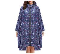 Women's Rain Poncho Jacket Waterproof Lightweight Reusable Hiking Rain Coat Jacket with Hood for Bicycle for Emergency,Concert,Camping,Travel,Hiking