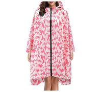 Women's Rain Poncho Jacket Waterproof Lightweight Reusable Hiking Rain Coat Jacket with Hood for Bicycle for Emergency,Concert,Camping,Travel,Hiking