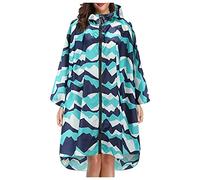 Women's Rain Poncho Jacket Waterproof Lightweight Reusable Hiking Rain Coat Jacket with Hood for Bicycle for Emergency,Concert,Camping,Travel,Hiking