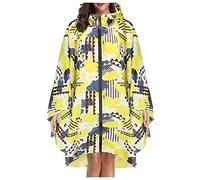 Women's Rain Poncho Jacket Waterproof Lightweight Reusable Hiking Rain Coat Jacket with Hood for Bicycle for Emergency,Concert,Camping,Travel,Hiking