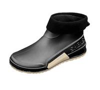 Women's Rain Shoes Fashionable Short Rain Boots with Versatile Slip-On Rubber Design for Everyday Wear - Removable Cuff Practical Footwear for Autumn and Outdoor Activities (Grey, 5)