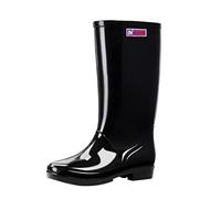 Womens Rain Shoes Wide Width Rain Ladies Rain Boots Shoes Women Women's Boots (Black, 6.5)