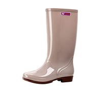 Womens Rain Shoes Wide Width Rain Ladies Rain Boots Shoes Women Women's Boots (Khaki, 6.5)