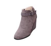 Womens Rain Shoes,Womens Ankle Boots Wedge Short Boots Ankle Boot Wellies Pointed Toe Chelsea Boots Single Shoes Side Zipper Boots for Women CMK90 Grey