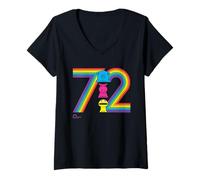Women's Rainbow Bungle George Zippy 72 Retro V-Neck T-Shirt