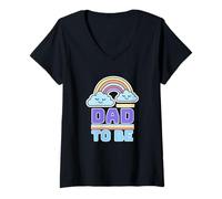 Women's Rainbow Dad to Be Cute Expecting Father Design V-Neck T-Shirt