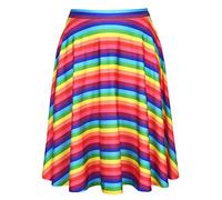 Women's Rainbow Dress Skirt Vintage Womens Mini Skirts, Dresses, Summer Clothing (Size Large)