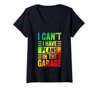 Womens Rainbow Garage DIY Quote Mechanic Builder Funny Design V-Neck T-Shirt
