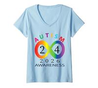 Women's Rainbow Infinity Symbol - Neurodiversity & Inclusion Design V-Neck T-Shirt