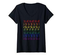 Womens Rainbow LGBTQ Flag and Gay Foxes Pattern Pride V-Neck T-Shirt