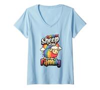 Womens Rainbow Sheep of The Family Cute Pride LGBTQ V-Neck T-Shirt