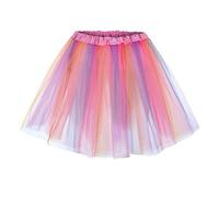 Women's Rainbow Tutu Elasticated Waist Tiered Mesh Vintage Petticoat Ballet Dress-Up Dance Party Festival Skirt 50s Tulle Tutu Skirt for Ladies Teens Girls (One Size)