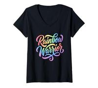 Women's Rainbow Warrior - Gay Pride Equality Statement V-Neck T-Shirt