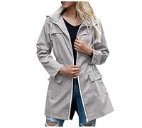 Womens Raincoats Waterproof with Hood Today's Deals, Plus Size Rain Jacket Solid Color Ladies Raincoat Women's Rain Jacket Lightweight Hooded Jacket Ladies 21st Birthday Gifts for Her Deals of the Day