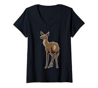 Women's Rainforest Animals - Roe Deer V-Neck T-Shirt