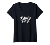 Women's Rainy Day Retro Cozy Vibe Aesthetic V-Neck T-Shirt