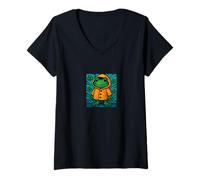 Womens Rainy Frog Spring St. Patricks Day V-Neck T-Shirt