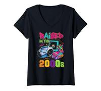 Women's Raised in the 2000's Vintage Two-Thousands Retro 00s V-Neck T-Shirt
