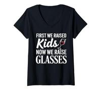 Womens Raised Kids Now Parenting Empty Nester Parents Empty Nest V-Neck T-Shirt
