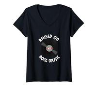 Womens Raised on 70s Rock Music V-Neck T-Shirt