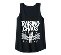 Womens Raising Chaos Skeleton Hand Rock Anthem Graphic Tank Top