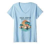 Women's Raja Ampat Indonesia Sunset V-Neck T-Shirt