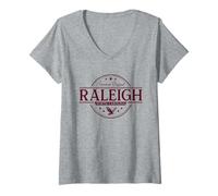 Womens Raleigh North Carolina - Raleigh NC Label V-Neck T-Shirt
