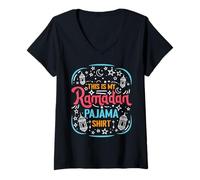 Womens Ramadan Kareem Eid Mubarak This is My Ramadan V-Neck T-Shirt