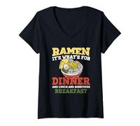 Women's Ramen Lover It's What's for Dinner Lunch Breakfast Noodle V-Neck T-Shirt