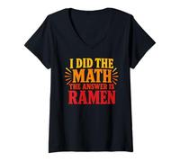 Women's Ramen Noodles Lover I Did The Math Answer is Ramen V-Neck T-Shirt