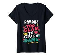 Womens RAMONA Personalized Women's Gift Custom RAMONA V-Neck T-Shirt