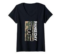 Women's Rangeday Rifle American Flag V-Neck T-Shirt