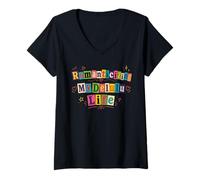 Women's Ransom Cut Out Letters, Funny Romanticizing My Delulu Life V-Neck T-Shirt