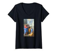 Women's Raphael Christ Giving Keys to Saint Peter V-Neck T-Shirt