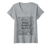 Womens Raqs Sharqi Queen - Belly Dance Royalty V-Neck T-Shirt