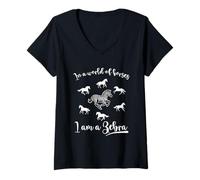 Womens Rare Disease Awareness - A Zebra Among Horses V-Neck T-Shirt