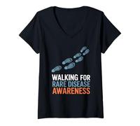 Women's Rare Disease Awareness Month Zebra February Rare Disease V-Neck T-Shirt