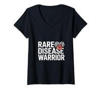 Women's Rare Disease Awareness Month Zebra February Rare Disease V-Neck T-Shirt