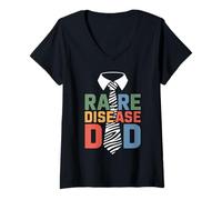 Women's Rare Disease Awareness Month Zebra February Rare Disease V-Neck T-Shirt