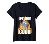 Womens Rat Let Him Cook Funny For Men Women V-Neck T-Shirt